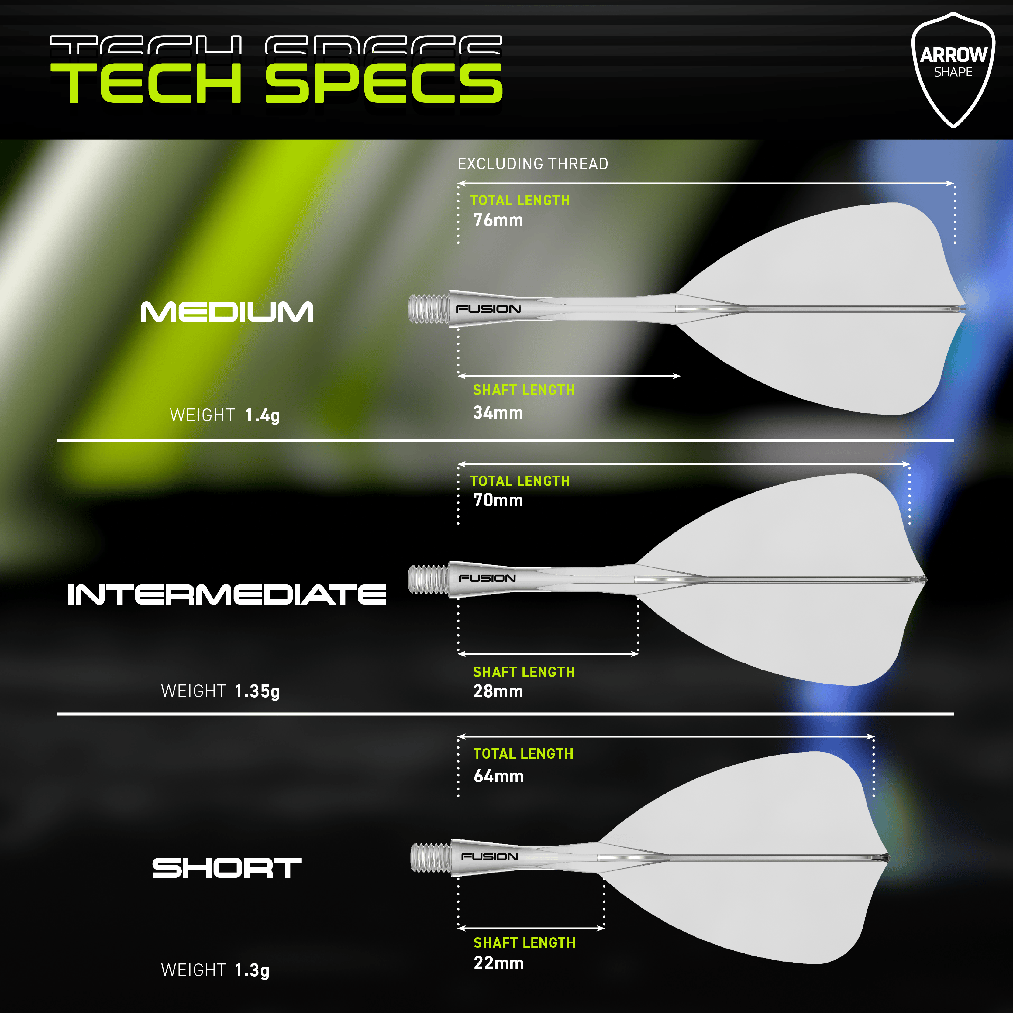 Système de flèches Winmau Fusion Flight Shaft System Arrow Clear Das Bild zeigt das Winmau Fusion Flight-Shaft-System Arrow Clear. Es ist ein transparenter Flightschaft für Darts.