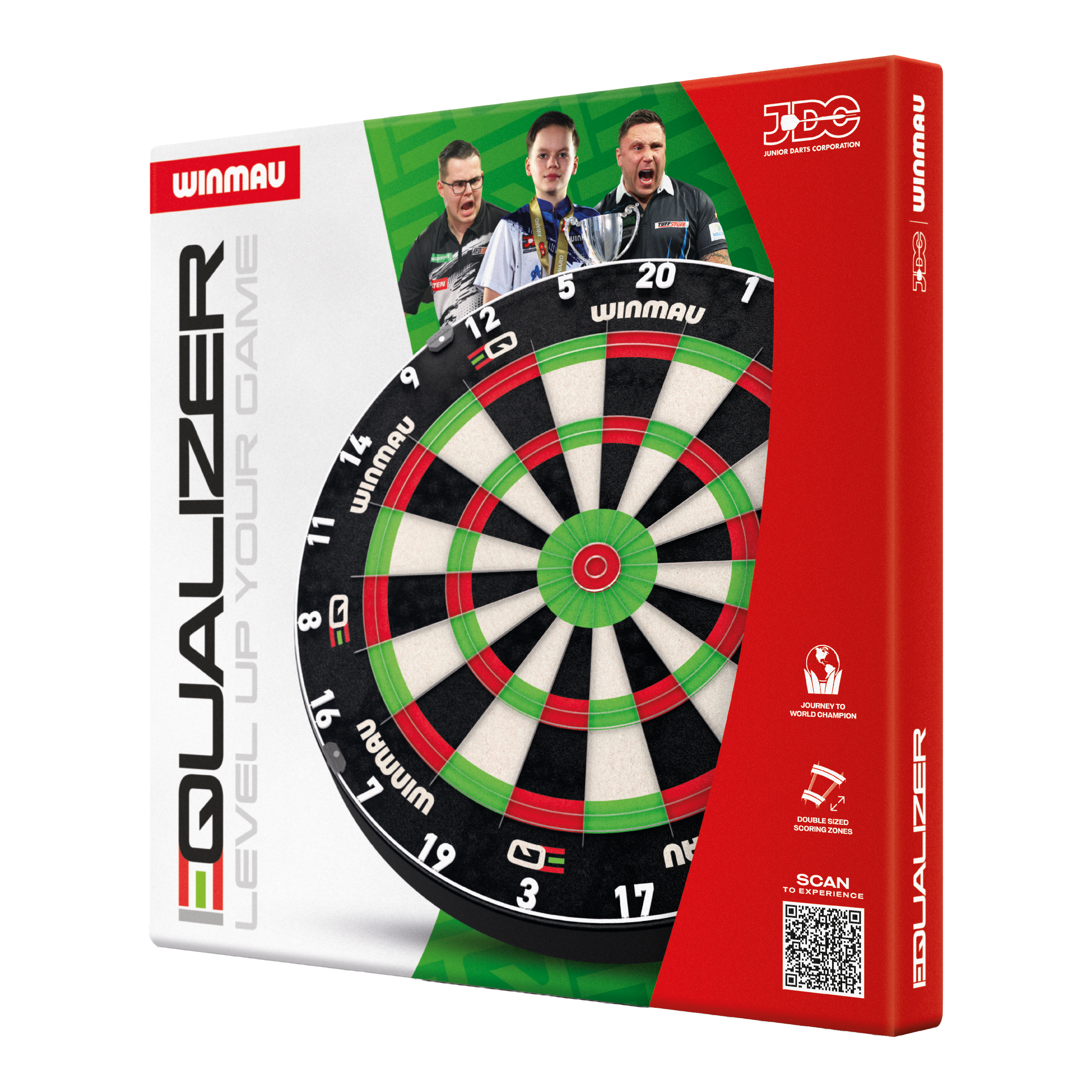 Cible de fléchettes en acier Winmau Equalizer Zu sehen ist das Winmau Equalizer Steeldartboard. Es bietet eine robuste Oberfläche für präzises Dartspiel.