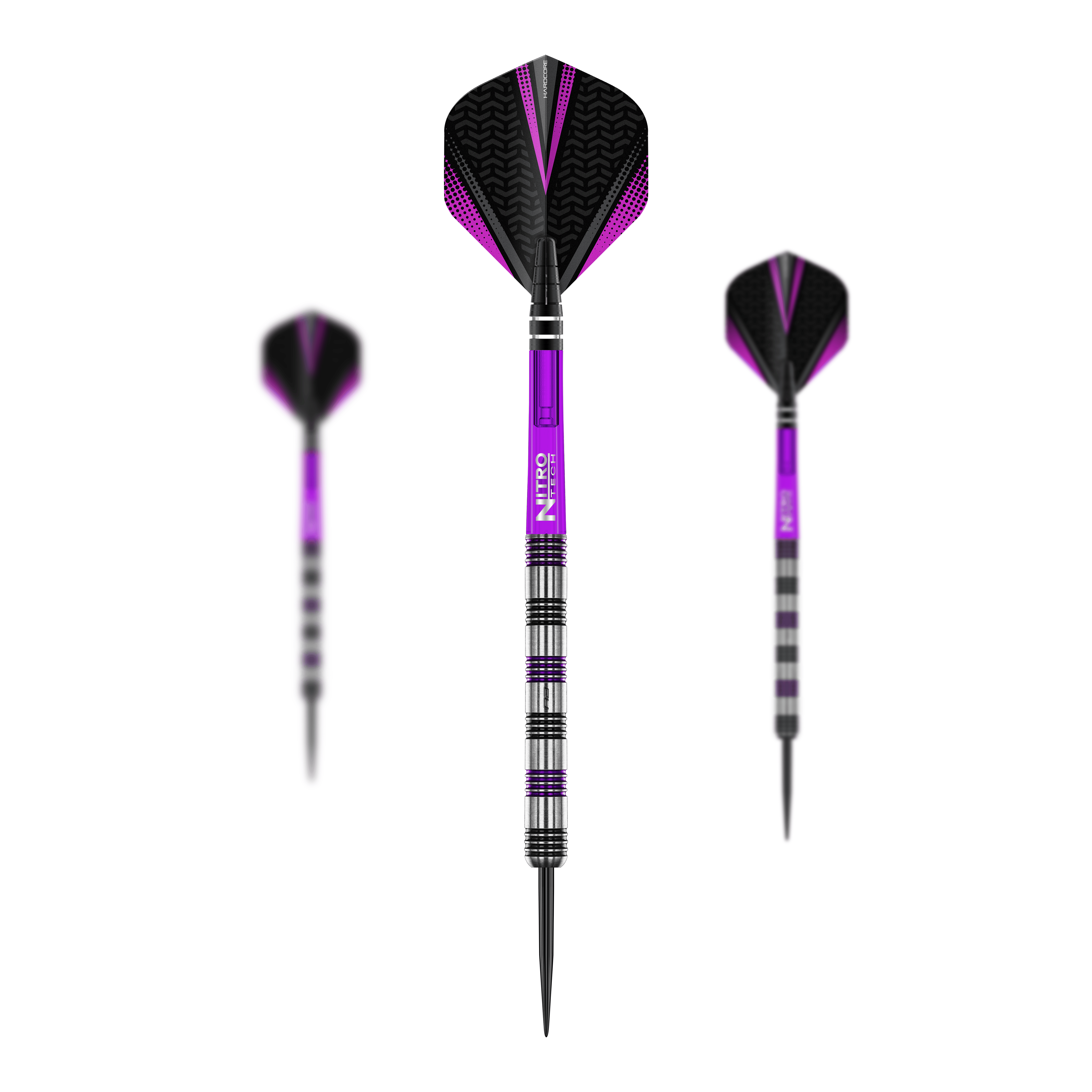 Hier sieht man ein Set der Red Dragon Gemma Hayter Steeldarts - 22g. Die Darts sind für professionelle Dartspieler geeignet.
