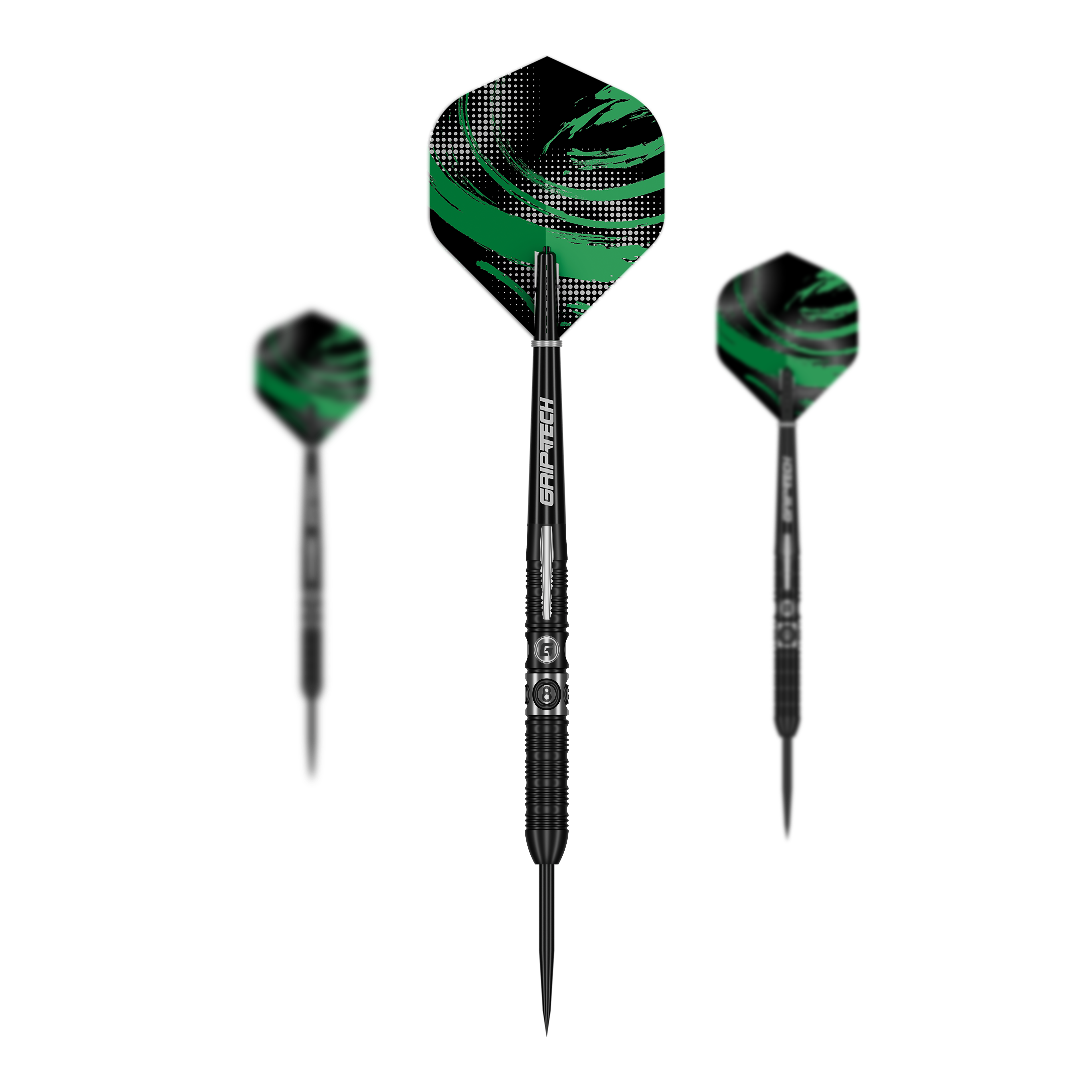 Fléchettes en acier GOAT 8-Ball Dieses Foto zeigt ein Set der GOAT 8Ball Steeldarts. Es sind mehrere Dartpfeile als Set abgebildet.