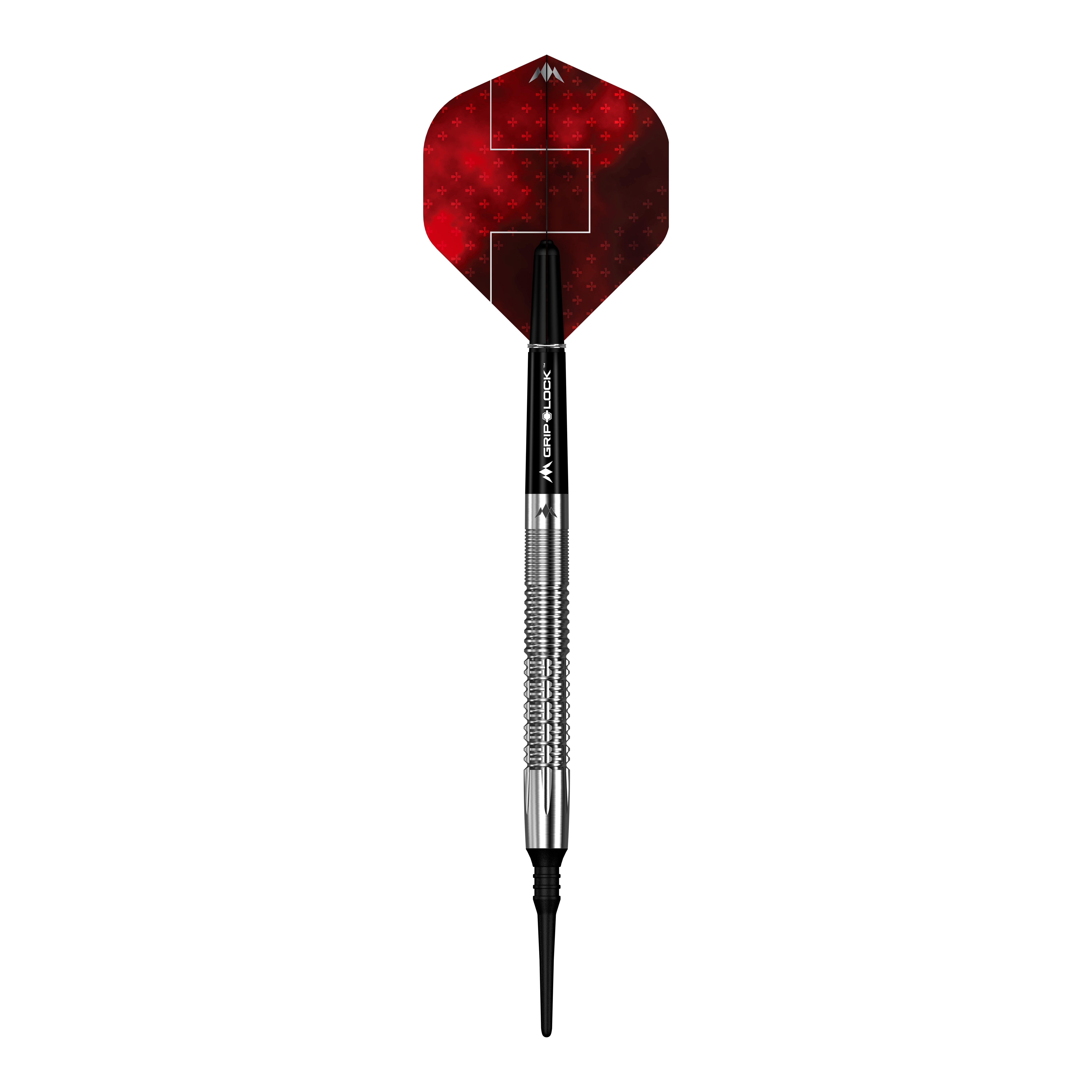 Abgebildet sind Mission Thomas Junghans Softdarts mit einem Gewicht von 20 Gramm. Die Darts liegen aufgereiht auf einem hellen Hintergrund.