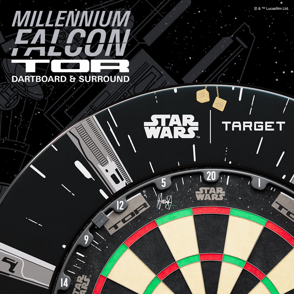 Das Bild zeigt die Millennium Falcon aus Star Wars. Es handelt sich um ein Produktbild ohne weitere sichtbare Produktnamen.