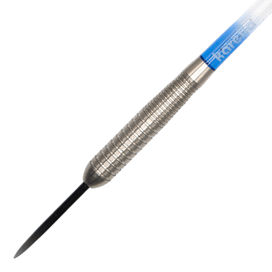 Fléchettes en acier Karella Comic Line CL-4 - 23 g Das Bild zeigt die Karella Comic Line CL-4 Steeldarts - 23g. Diese Darts sind für präzises Werfen entwickelt.