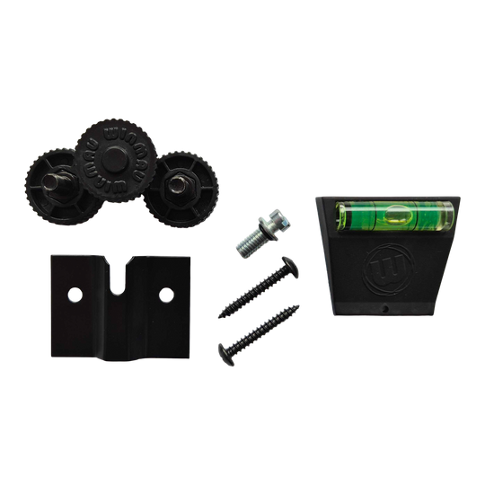 Kit de fixation murale Winmau Blade X Das Foto zeigt das Winmau Blade X Fixing Set Wandbefestigung. Es handelt sich um eine Wandhalterung für Dartboards.