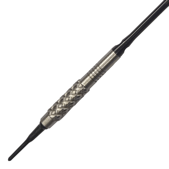 Fléchettes souples McDart 85 Tungstène V4 - 16 g Dies ist ein McDart 85er Tungsten V4 Softdart mit einem Gewicht von 16g. Der Dartpfeil hat eine silberne, gerändelte Griffzone für besseren Halt.