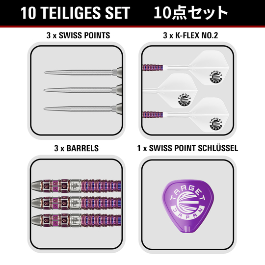 Fléchettes en acier Target Japan Prime Series Mayo GEN8 Swiss Point