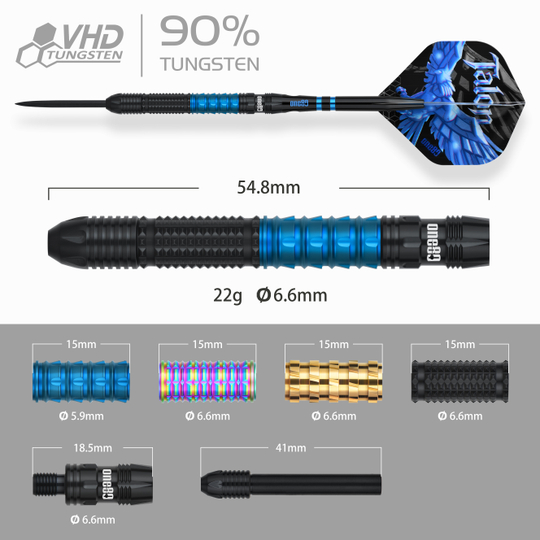 Fléchettes en acier One80 Talon T1 Gezeigt werden die One80 Talon Steeldarts. Sie sind ideal für Dartspieler, die Wert auf Genauigkeit legen.