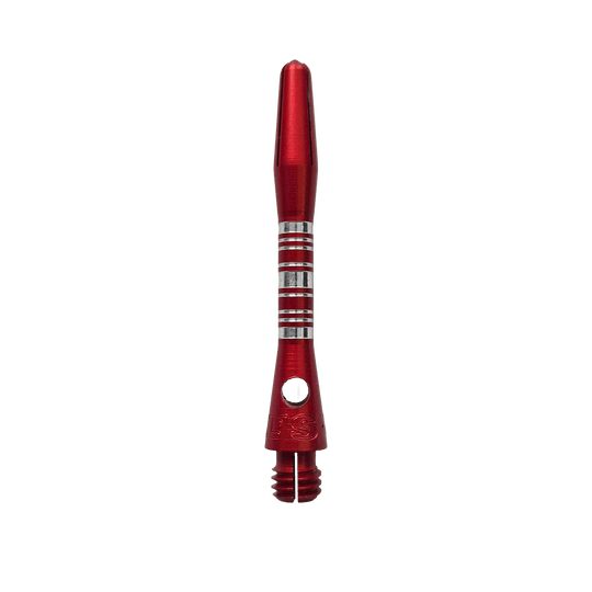 Bulls NL Supra Aluminium Shafts in Rot mit einer Länge von 34 mm. Das Produkt ist ein hochwertiger Aluminiumschaft für Dartpfeile.