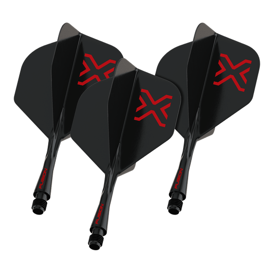 Système de vol standard Winmau Fusion Blade X No2 - Noir Das Foto zeigt einen Artikel namens 8863_Winmau_Fusion_Blade_X_No2_Standard_Flights_Schwarz_22mm_1Set. Vermutlich handelt es sich um ein Set schwarzer Dart-Flights der Größe 22mm.