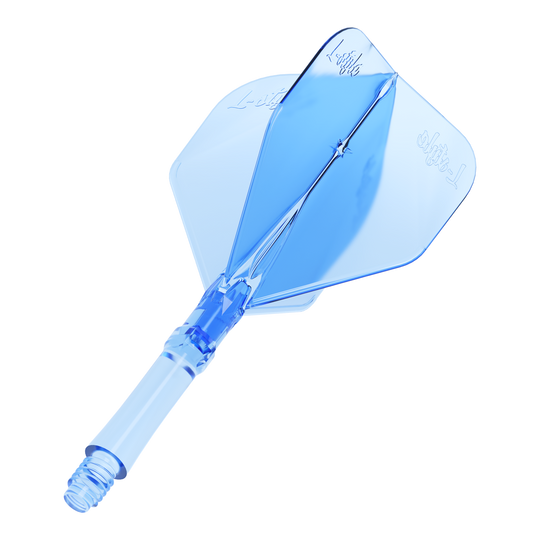 Vols L-L-Style-System - Bleu clair Abgebildet ist das Produkt L-Style L-Sytem Flights - Clear Blue. Die transparent blauen Flights werden zum Spielen von Darts verwendet.