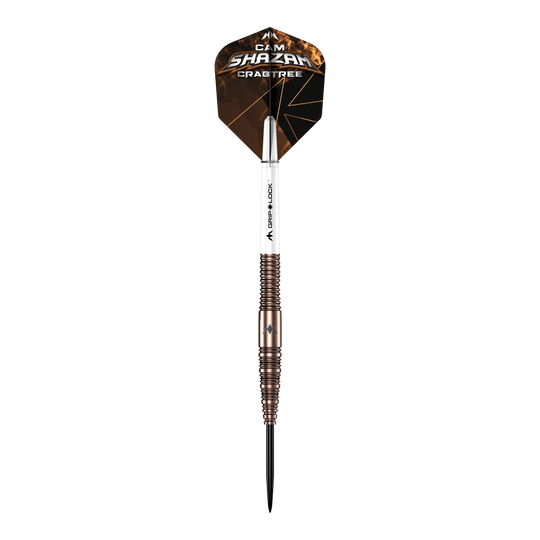 Fléchettes Mission Cam Crabtree V2 en acier tungstène à 95 % Mission Cam Crabtree V2 Steeldarts in Einzelansicht sind auf diesem Bild zu sehen. Es zeigt den Dart aus einer anderen Perspektive.