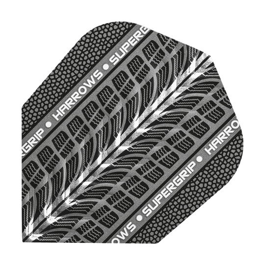 Harrows Supergrip Blanc No6 Flights Das Bild zeigt die Harrows Supergrip Weiß No6 Flights. Es handelt sich um weiße Dart-Flights für präzises Spiel.