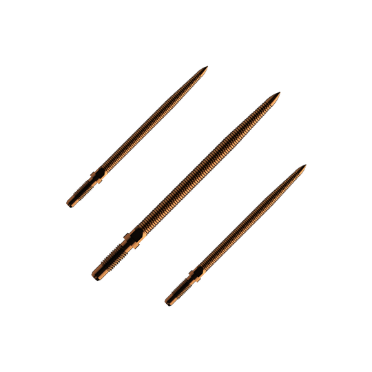 Pointes de fléchettes convertibles Bulls NL - Micro Grip - Bronze Das Bild zeigt einen Dartspitzen-Satz mit MicroGrip in Bronze. Die Spitzen sind 32mm lang.