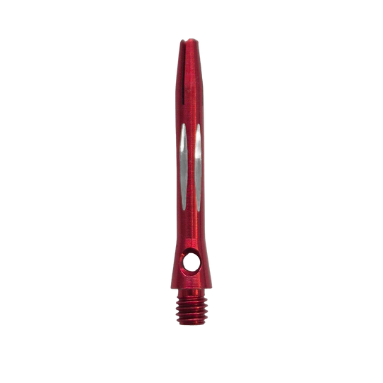 Tiges en aluminium taillées au diamant - Rouge - 35 mm Dieses Bild zeigt den Diamond Cut Aluminium Shafts - Rot - 35mm. Es ist ein Dart-Schaft aus rotem Aluminium mit Diamantschliff und 35mm Länge.