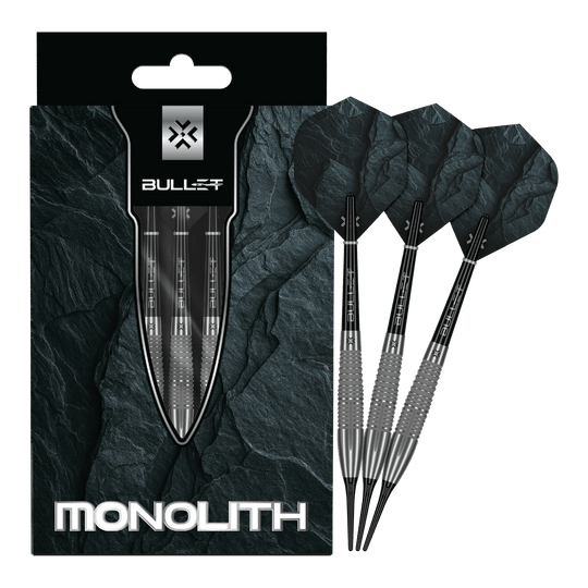 Fléchettes souples Bullet Monolith - 20 g Zu sehen sind die Bullet Monolith 20g Soft Darts. Das Produkt ist besonders langlebig und hochwertig verarbeitet.