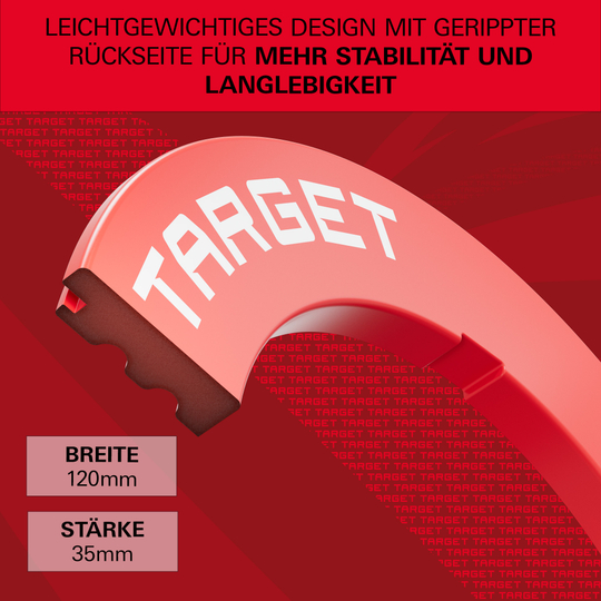 Target à encoches pour fléchettes Abgebildet ist eine Dartboard-Umrandung in Rot von Target. Die Umrandung ist rund und hebt sich ab.