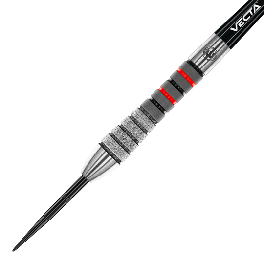 Fléchettes en acier Winmau Dennis Priestley Diamond 3-Zero Dies ist ein Winmau Dennis Priestley Diamond 3-Zero Steeldart. Der Dartpfeil hat eine silberne Spitze und einen strukturierten Griff mit roten und schwarzen Akzenten.