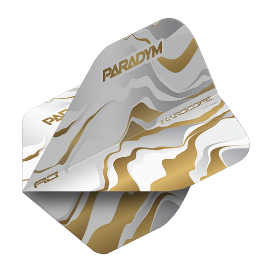 Vols standard Red Dragon Hardcore Premium Paradym Gold Premium No2 Abgebildet ist ein Flight-Set für Dartpfeile des Produkts Red Dragon Hardcore Premium Paradym Gold Premium No2 Standard Flights. Es handelt sich um hochwertige, goldfarbene Standard-Flights für den Dartsport.