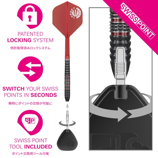 Target Japan Prime Series Diamond Kosuzu Iwao GEN4 Fléchettes en acier à pointe suisse Das Produkt ist Target Japan Prime Series Diamond Kosuzu Iwao GEN4 Swiss Point Steeldarts. Diese Steeldarts sind aus robusten Materialien hergestellt und für ambitionierte Dartspieler gedacht.