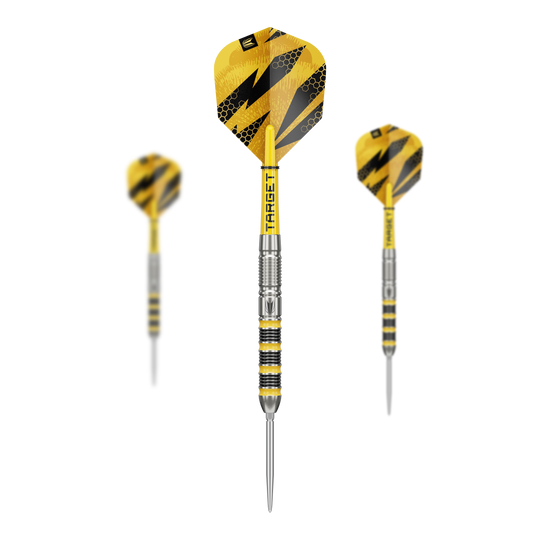 Fléchettes en acier Target Buzz 01 Swiss Points Abgebildet sind die Target Buzz 01 Swiss Points Steeldarts. Diese Darts sind robust und präzise gefertigt.