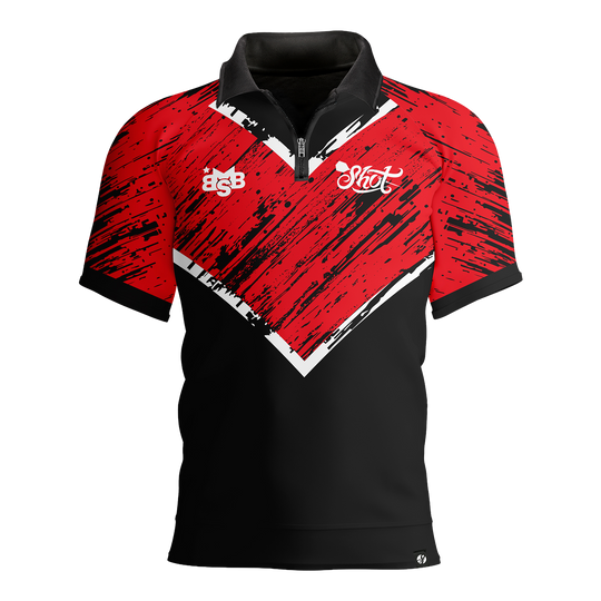 Polo à rayures rouges Shot Michael Smith Dart Shirt
