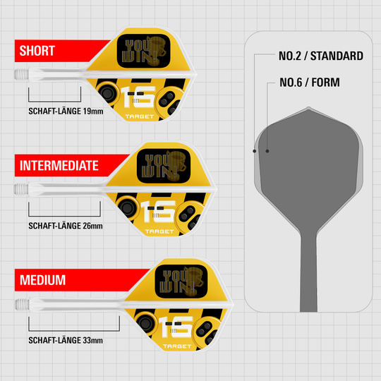 Target K-Flex Vous gagnez les vols standard n°2 Das Foto zeigt die Target K-Flex You Win No2 Standard Flights. Es sind moderne und widerstandsfähige Dartflights.