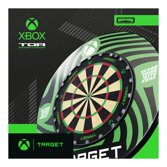 Pack de fléchettes et de jeux de fléchettes Target Xbox Abgebildet ist das Target Xbox Dartboard Surround Bundle. Es handelt sich um ein Set für Xbox-Dartboards.