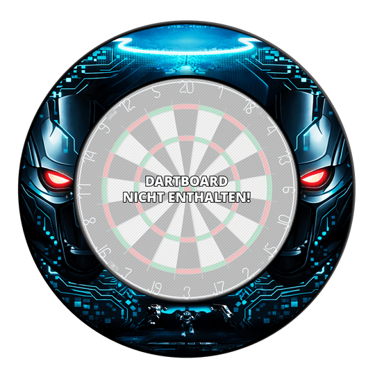 Contour de jeu de fléchettes McDart Robot Zu sehen ist das McDart Roboter Dartboard Surround. Dieses Produkt dient als Schutz- und Designumrandung für Dartboards.