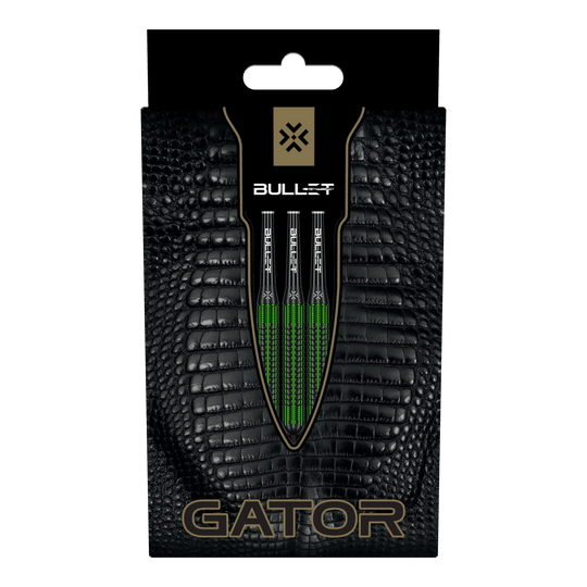 Fléchettes Bullet Gator en laiton et acier - 22 g Abgebildet ist das Produkt Bullet Gator Brass Steeldarts - 22g. Diese Steeldarts sind speziell für Dartspieler entwickelt.