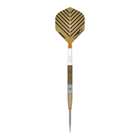 Fléchettes en acier Winmau Daryl Gurney Signature Edition - 23 g Zu sehen sind die Winmau Daryl Gurney Signature Edition Steeldarts mit einem Gewicht von 23g. Das Produkt wird aus nächster Nähe gezeigt.