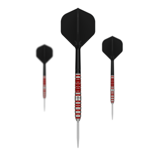 Fléchettes en acier à pointe suisse Target Japan Black Marque Spinel - 23 g Hier sieht man das Set der Target Japan Black Marque Spinel Swiss Point Steeldarts - 23g. Das Set besteht aus mehreren hochwertigen Pfeilen für das Dartspiel.
