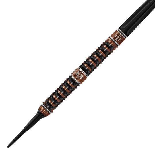 Fléchettes souples Harrows Tungsten Trinity Zu sehen sind die Harrows Wolfram Trinity Softdarts. Das Bild stellt die Details und Form der Softdarts dar.