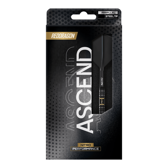 Fléchettes en acier parallèles Red Dragon Ascend Dieses Bild zeigt die Red Dragon Ascend Parallel Steeldarts. Die Steeldarts haben ein modernes Design und sind für Präzision beim Dartspiel gemacht.
