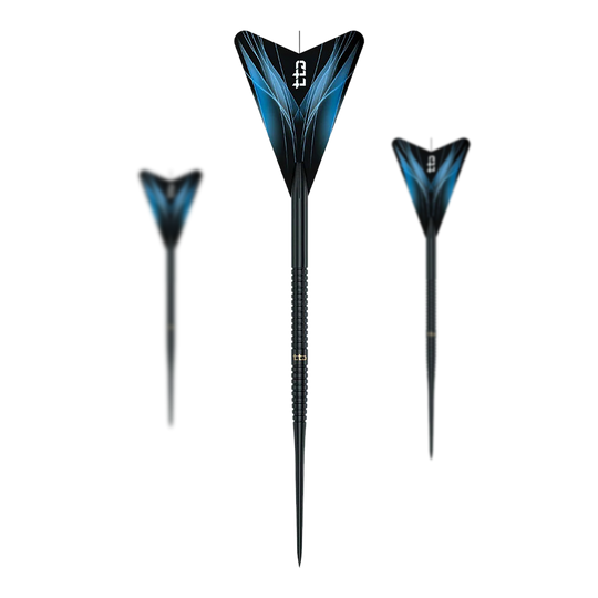 Caliburn TTD Complete Titanium T1 Fléchettes en acier noir - 5 g Abgebildet sind die Caliburn TTD Complete Titanium T1 Black Steeldarts - 5g. Die Darts haben ein schwarzes Design und wiegen 5g.