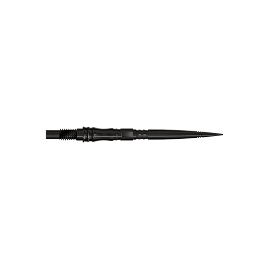 Apex Axis Black Elite Serie Dartspitzen in 30mm sind zu sehen. Sie haben eine dunkle Oberfläche.