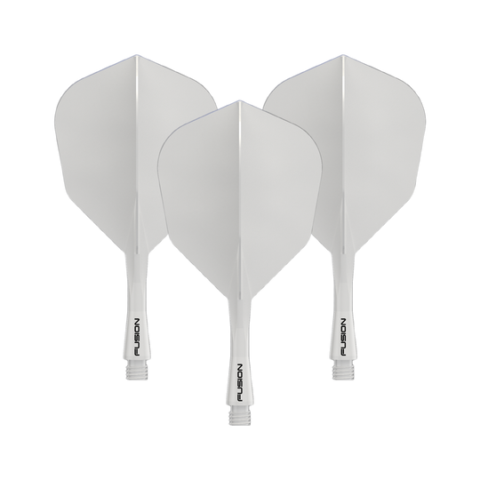 Système d'arbre de vol Winmau Fusion n° 6 Blanc massif Gezeigt wird das Winmau Fusion Flight Shaft System No6 in Solid White, 22mm (1 Set). Es ist ein weißes Zubehörteil für Dartpfeile.