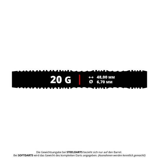 Fléchettes souples Shot Alchemy Mythril - 20 g Das Bild zeigt die Shot Alchemy Mythril Softdarts mit einem Gewicht von 20g. Diese Softdarts sind für elektronische Dartboards geeignet.