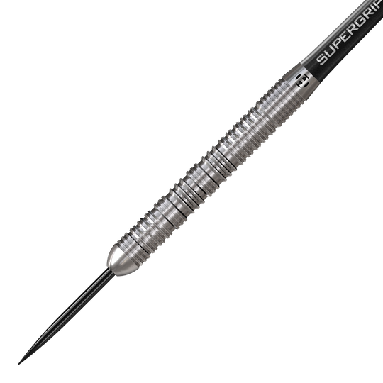Fléchettes en acier Harrows Impact Zu sehen ist ein weiteres Detailfoto von Harrows Impact Steeldarts. Die hochwertige Verarbeitung der Darts ist deutlich erkennbar.