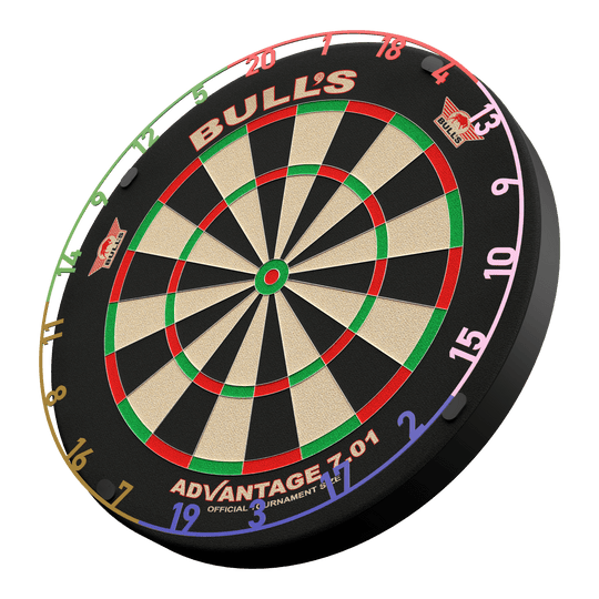 Ensemble de bagues numérotées Bulls NL - 5 couleurs Zu sehen ist das Bulls NL Zahlenring Number Ring Set - 5 Farben. Das Set beinhaltet mehrere bunte Zahlenringe für Dartscheiben.