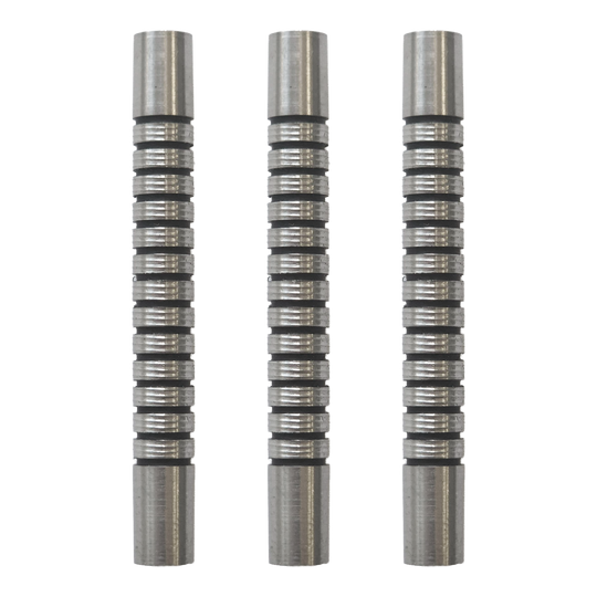 Corps de fléchettes souples McDart Black Ring - 18 g Dieses Bild zeigt ein Set von McDart Black Ring Softdart Barrels - 18g. Mehrere schwarze Dart-Barrels sind nebeneinander angeordnet.