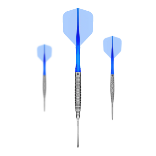 Fléchettes en acier Caliburn Rix EZ-EVO R6 Das Bild zeigt Caliburn Rix EZ-EVO R6 Steeldarts in einem Set. Diese Steeldarts sind speziell für Präzisionswürfe entwickelt.
