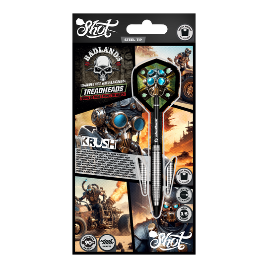 Fléchettes en acier Shot Badlands Krush Abgebildet sind die Shot Badlands Krush Steeldarts. Diese Steeldarts sind für ein exaktes Spiel konzipiert.