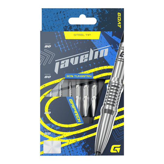 Javelot GOAT Steel Darts Gezeigt wird das GOAT Javelin Tungsten Steeldarts Set. Die Steeldarts sind für hohe Leistung konzipiert.
