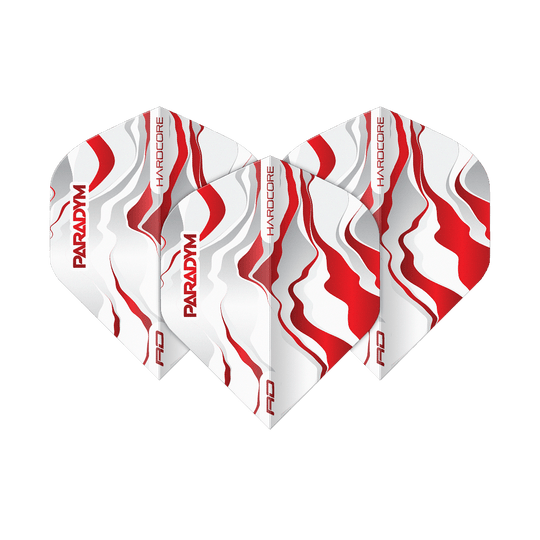 Vols standard Red Dragon Hardcore Premium Paradym Red Premium No2 Abgebildet ist ein Set Red Dragon Hardcore Premium Paradym Red Premium No2 Standard Flights. Das Produkt zeigt hochwertige Dart-Flights in Standardgröße.