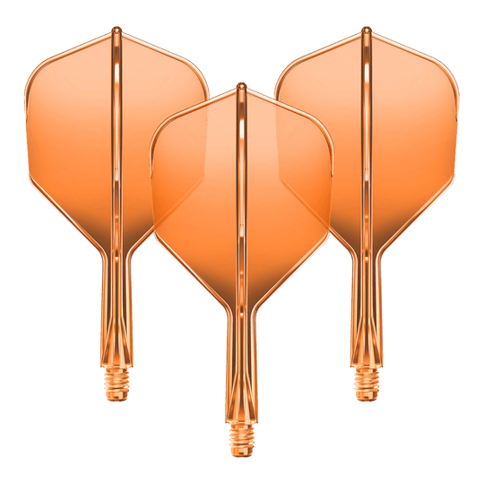 Système d'arbre de vol GOAT A1R n° 6 - Orange fluo Gezeigt wird ein Flight-Shaft-System für Darts in Neonorange mit einer Länge von 19mm. Das Set gehört vermutlich zur GOAT A1R No6 Serie.