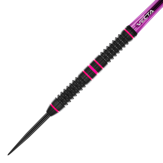 Fléchettes en acier Winmau Team 360 Rebecca Allen - 24 g Hier sieht man die Winmau Team 360 Rebecca Allen Steeldarts mit einem Gewicht von 24g. Das Produkt zeichnet sich durch sein elegantes Design und hochwertige Verarbeitung aus.