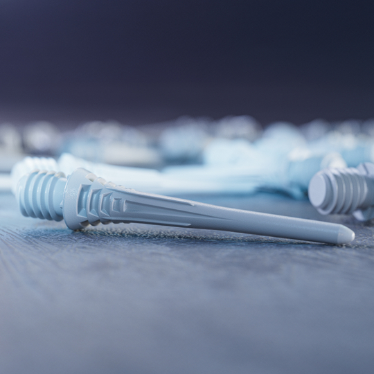 Pointes de fléchettes Target Cryo Soft, paquet de 30 - Blanches Target Cryo Softdartspitzen 30er Pack - Weiß ist fotografiert worden. Die Packung enthält mehrere weiße Softdartspitzen.