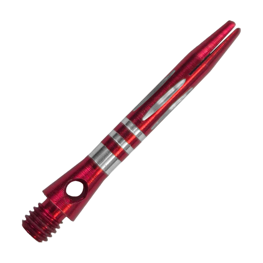 Tiges en aluminium taillées en diamant et annelées - Rouge - 35 mm Hier ist der Ringed Diamond Cut Aluminium Shafts - Rot - 35 mm zu sehen. Der Aluminium-Schaft ist rot und mit Ringen versehen.