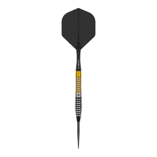Dieses Bild stellt einen einzelnen Winmau Exion Torpedo Switch Point Steeldart dar. Der Fokus liegt auf einem Dartpfeil mit charakteristischem Design.