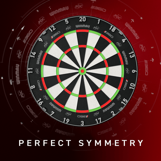 Cible de fléchettes en acier Winmau Blade 6 Triple Core 360 Zu sehen ist wahrscheinlich ein Winmau Blade 360 Steeldartboard mit einer alternativen Ansicht. Das Bild dient zur Produktansicht im Shop.